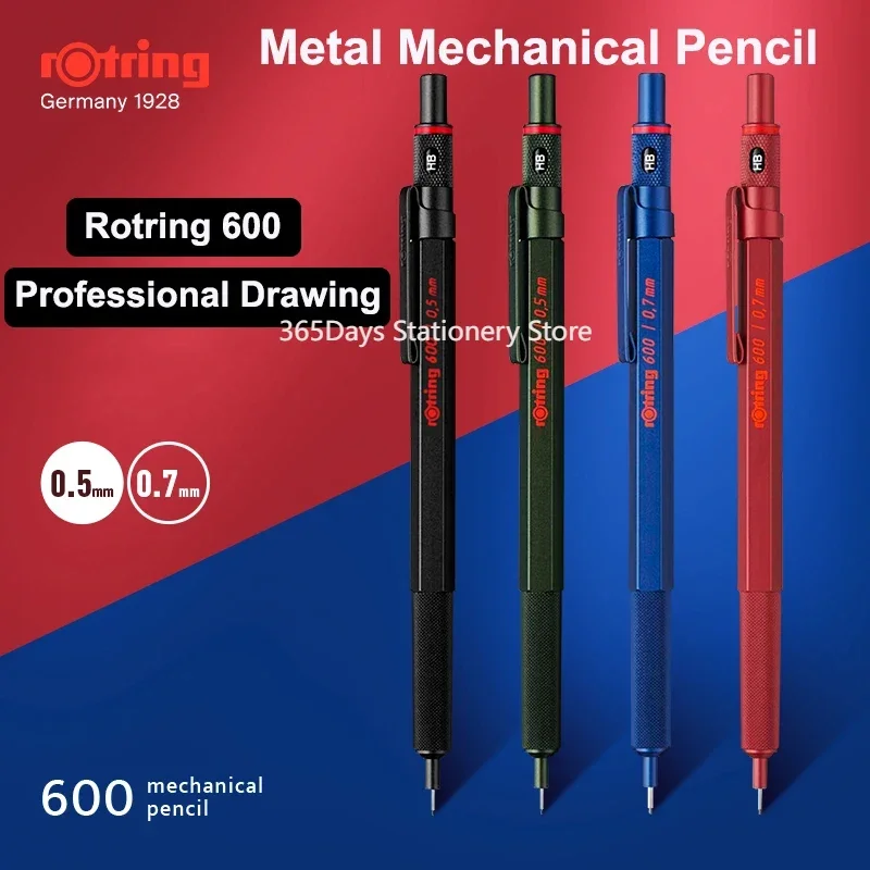 Rotring 0,5 Druck bleistifte 0,7mm mm profession elle Zeichnung Skizzen stifte Metall körper Sechs kant halter Architekt Geschenk Image