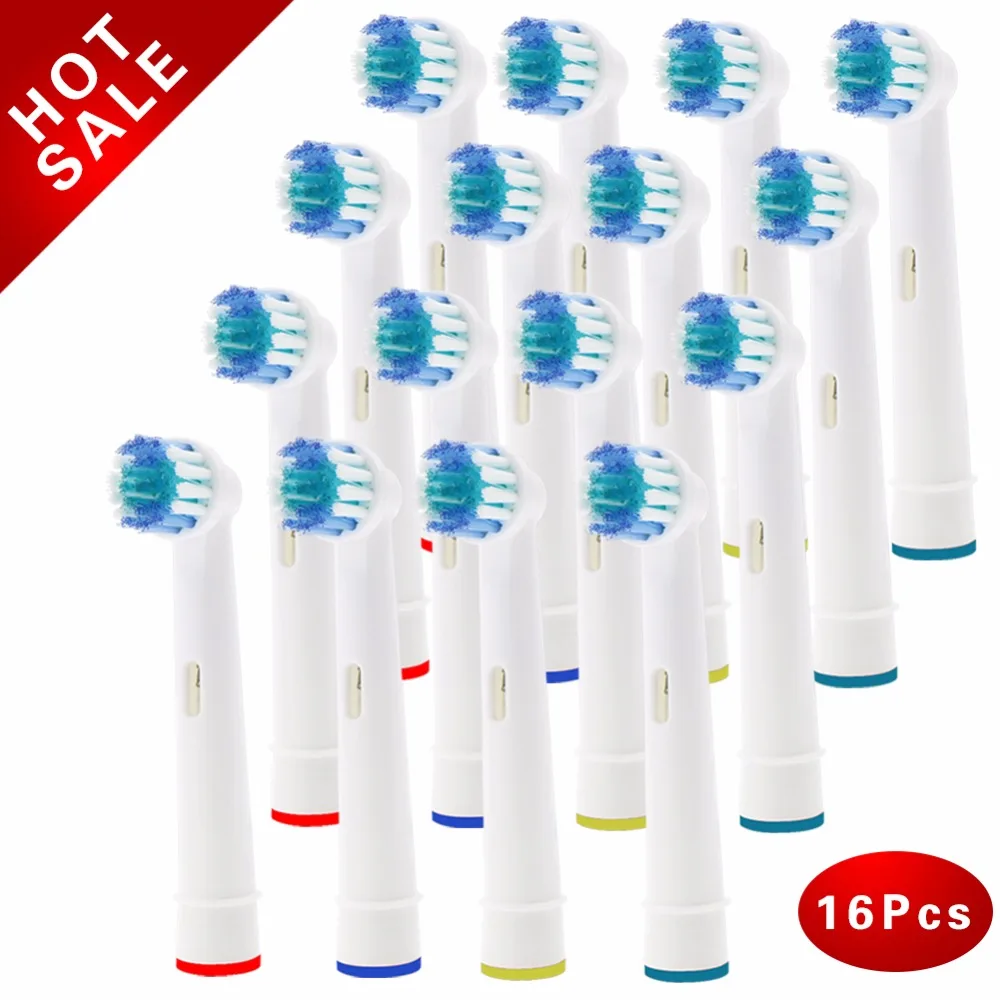 16Pcs Ersatz Pinsel Köpfe für Oral-B Elektrische Zahnbürste Voraus Power/Pro Gesundheit/Triumph/3D excel/Vitalität Precision Clean Image