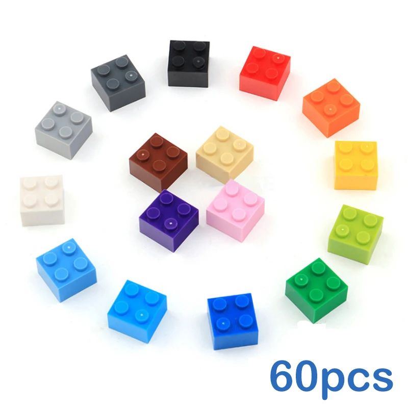 60 pz FAI DA TE Building Blocks Figure Spesse Mattoni 2x2 Punti Educativi Formato Creativo Compatibile Con 3003 Giocattoli di Plastica per I Bambini