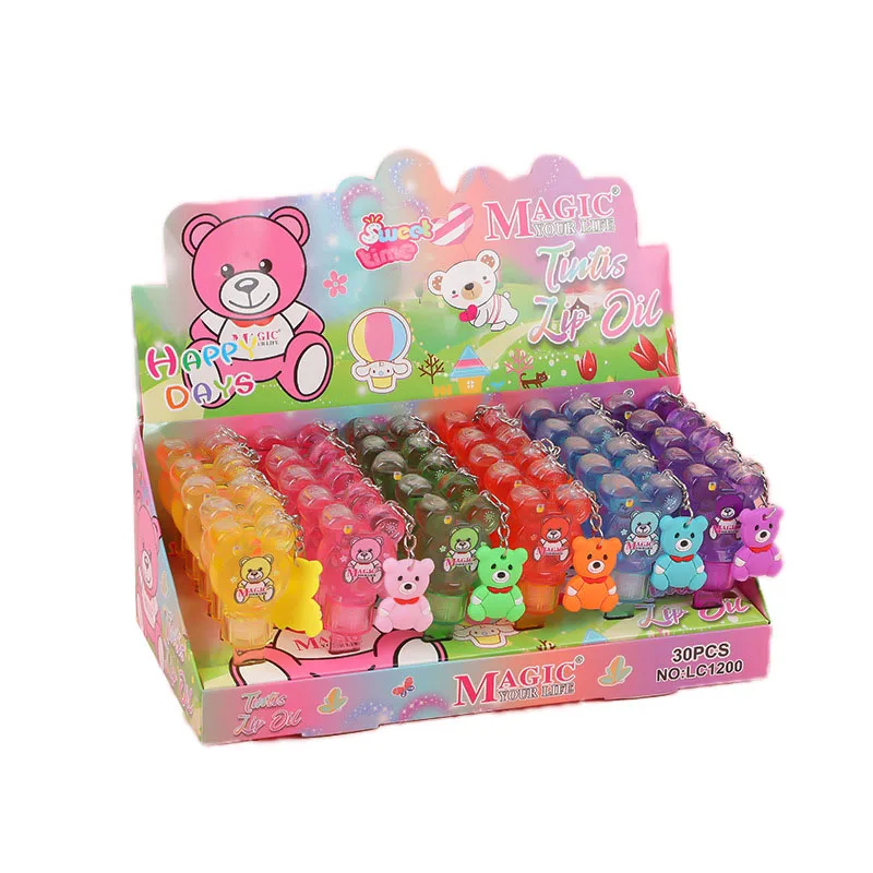 Großhandel 30 stücke niedlichen Bären Lippen öl Farbe ändern Vitamin E feuchtigkeit spendend lang anhaltende Lip gloss Studenten Mädchen Lippen Pflege Image