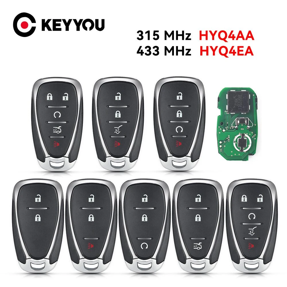 KEYYOU Fernbedienung Autoschlüssel 315/433 MHz HYQ4AA HYQ4EA für Chevrolet Camaro Volt Blazer Traverse Camaro Cruze Malibu Sonic Equinox Spark Image