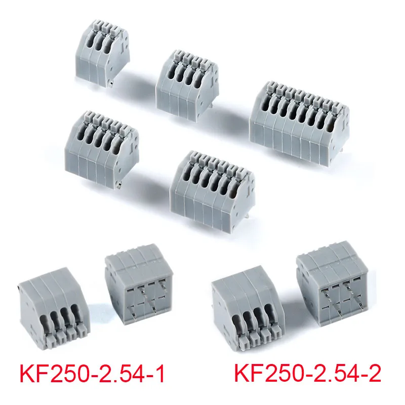 5Pcs KF250-2,54 Terminal Blöcke Frühling typ PCB KF250 dg250 Binding Post Draht Anschluss Pitch 2,54mm 300V/4A 2p 3p 4P 5P 6P 8p Image