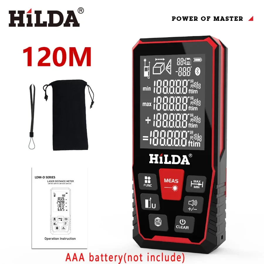Hilda laser abstand 50m/100m/120m entfernungs messer profesional meter laser entfernungs messer lineal test werkzeug Image