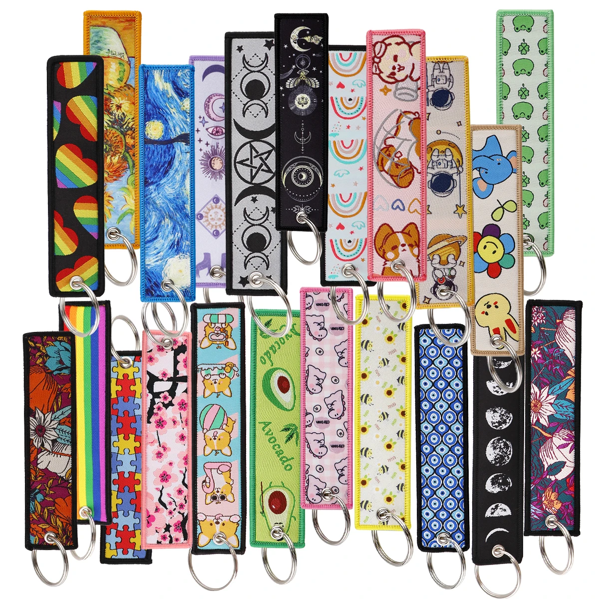 1 Stück Sakura bestickte Schlüsselanhänger Schlüsselanhänger für Frauen Schlüsselanhänger japanische Kirschblüten Autoschlüssel Modeschmuck Zubehör Geschenke Image