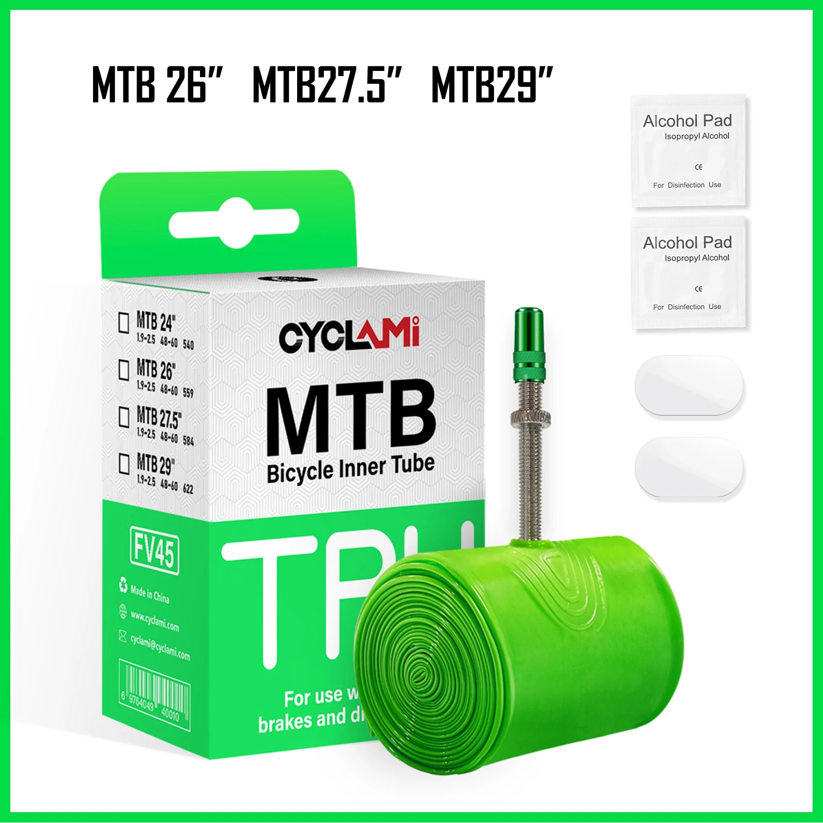 Ultraleichter Mountainbike-Schlauch MTB 26 27,5 29 Zoll Fahrrad-TPU-Reifen 45 mm Metall Französisches Presta-Ventil Anti-Oxidation CYCLAMI Image