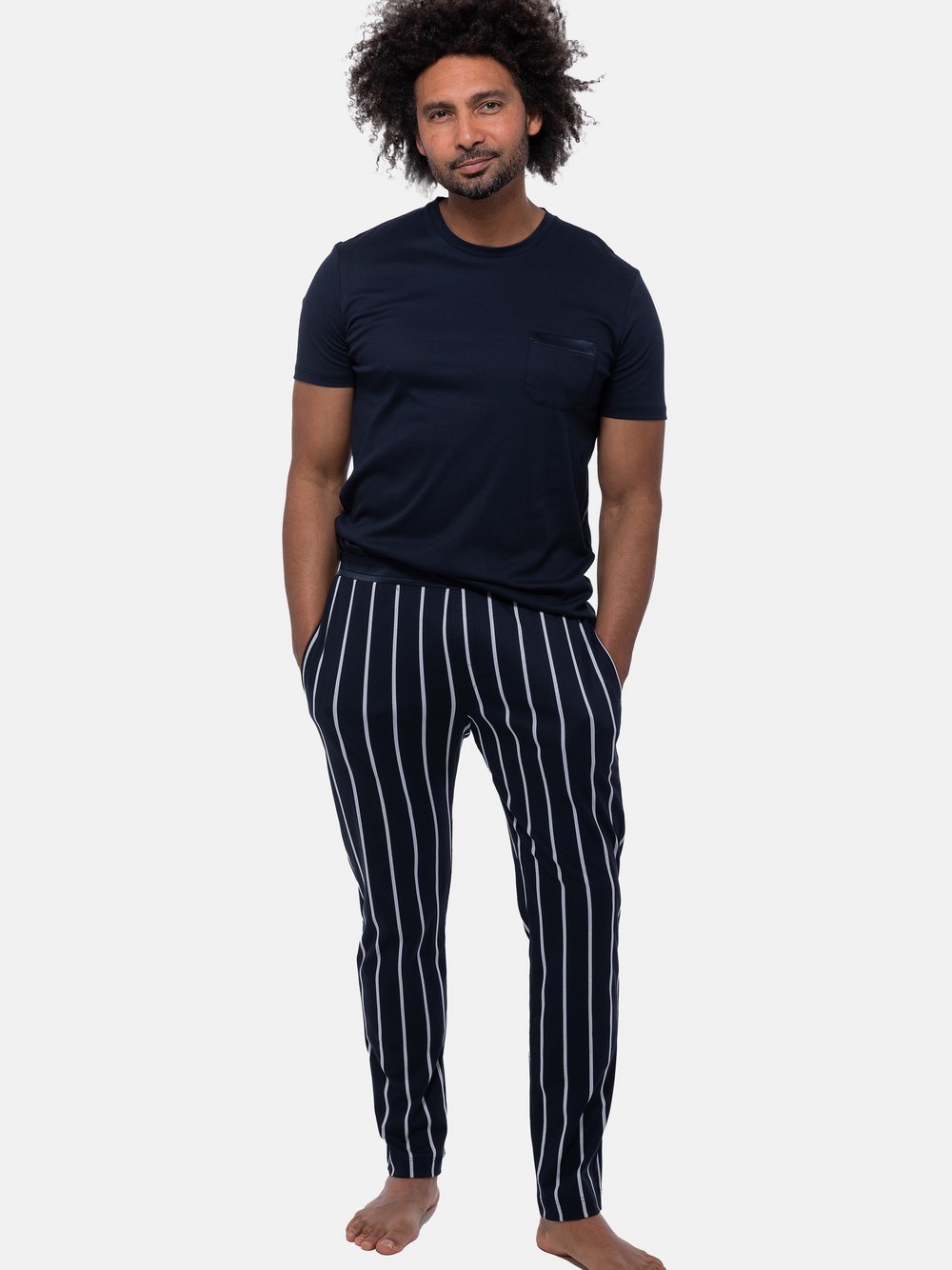 Mey Schlafanzug Herren blau, M Image