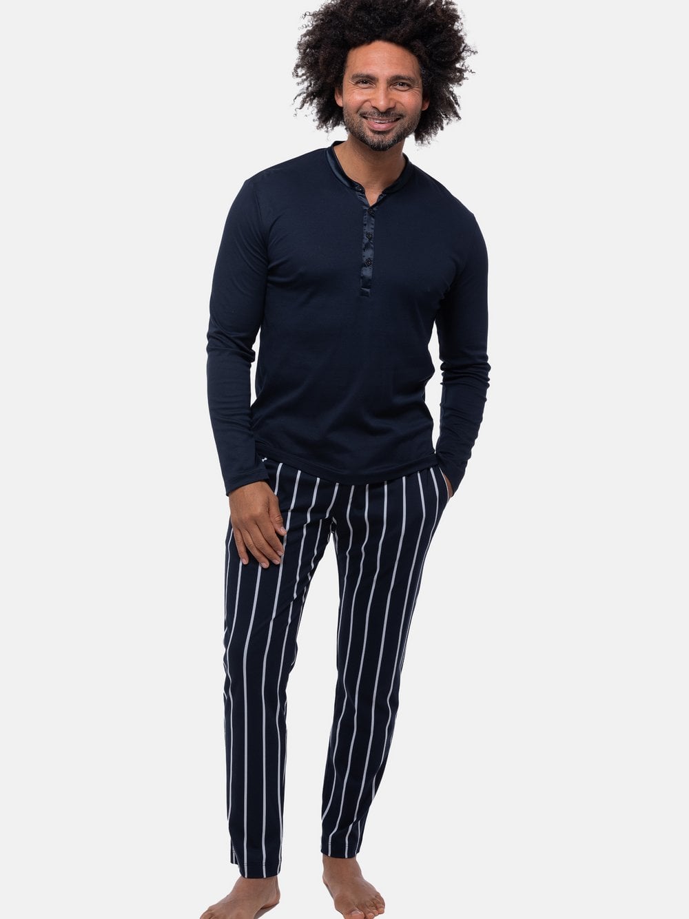 Mey Schlafanzug Herren blau, S Image