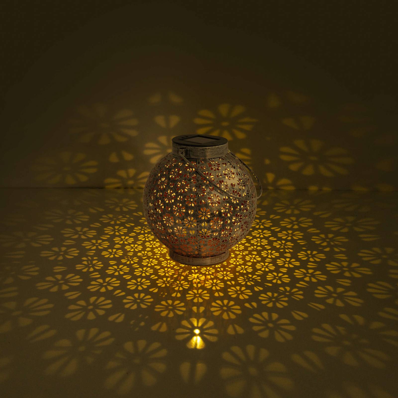 Näve LED-Solarleuchte 52854, silber, Metall, 20 cm, IP44, 2er-Set 52854, chrom / silber, Metall, Solarleuchte