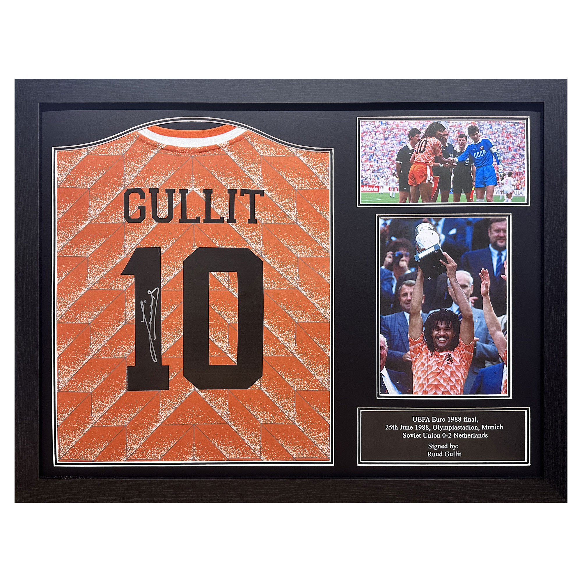 Ruud Gullit signiertes Heimtrikot der Niederlande von 1988 – gerahmt Image