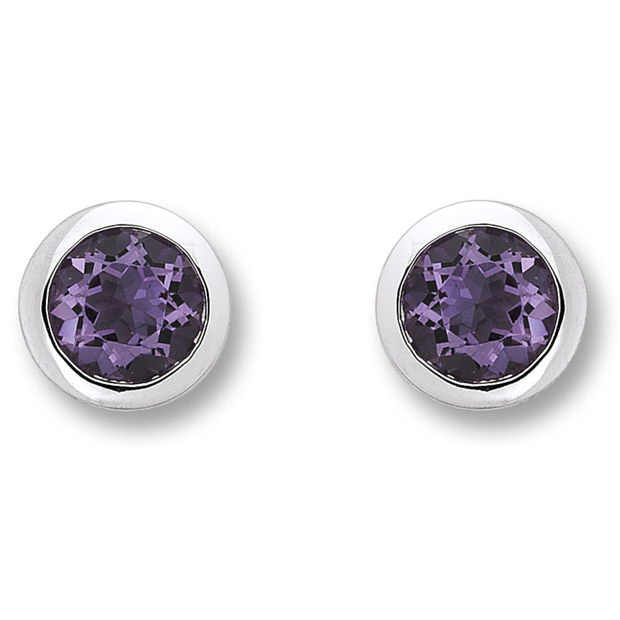Paar Ohrhänger ONE ELEMENT "Amethyst Zarge Ohrringe Ohrstecker aus 333 Weißgold", silber, Ohrringe, Damen, Damen, Gold Weißgold 333, Gold, Weißgold 333, Modern & klar – ein Stück für zeitlose Looks
