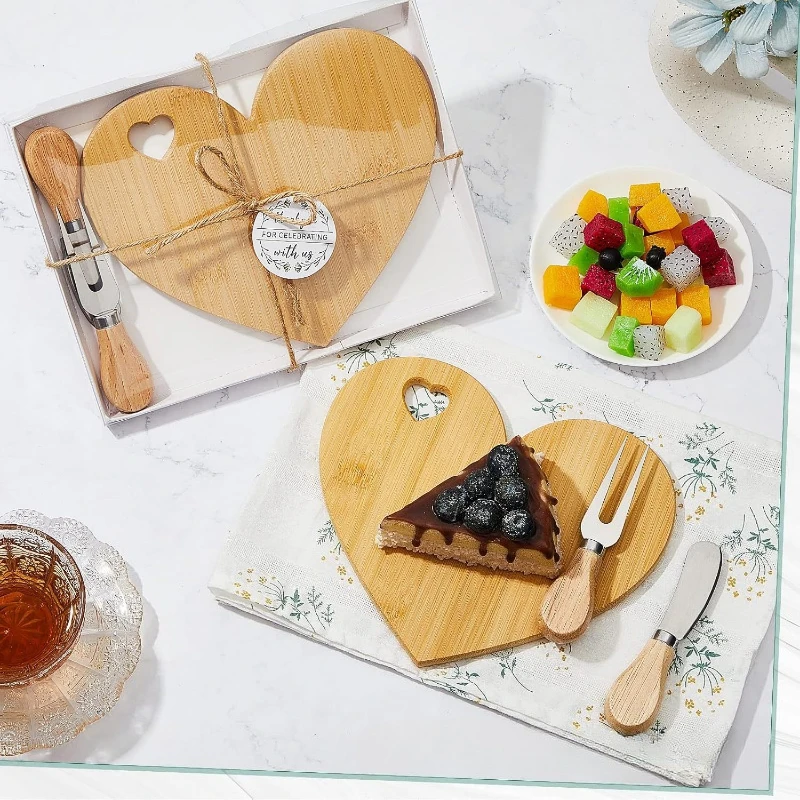Bambus Holz Akazie Holz Liebe Käse Teller Schneidebrett Obst Brot Tablett Tee-Set Tablett Kuchen Teller Teller Image