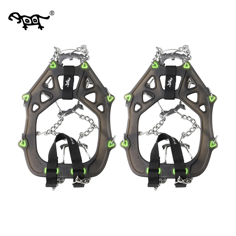 BRS 22 Zähne Schneespikes Outdoor Winter Wandern Klettern Steigeisen Stollen Kette Krallen Griffe Stiefel Abdeckung Eis Greifer Spike für Schuh