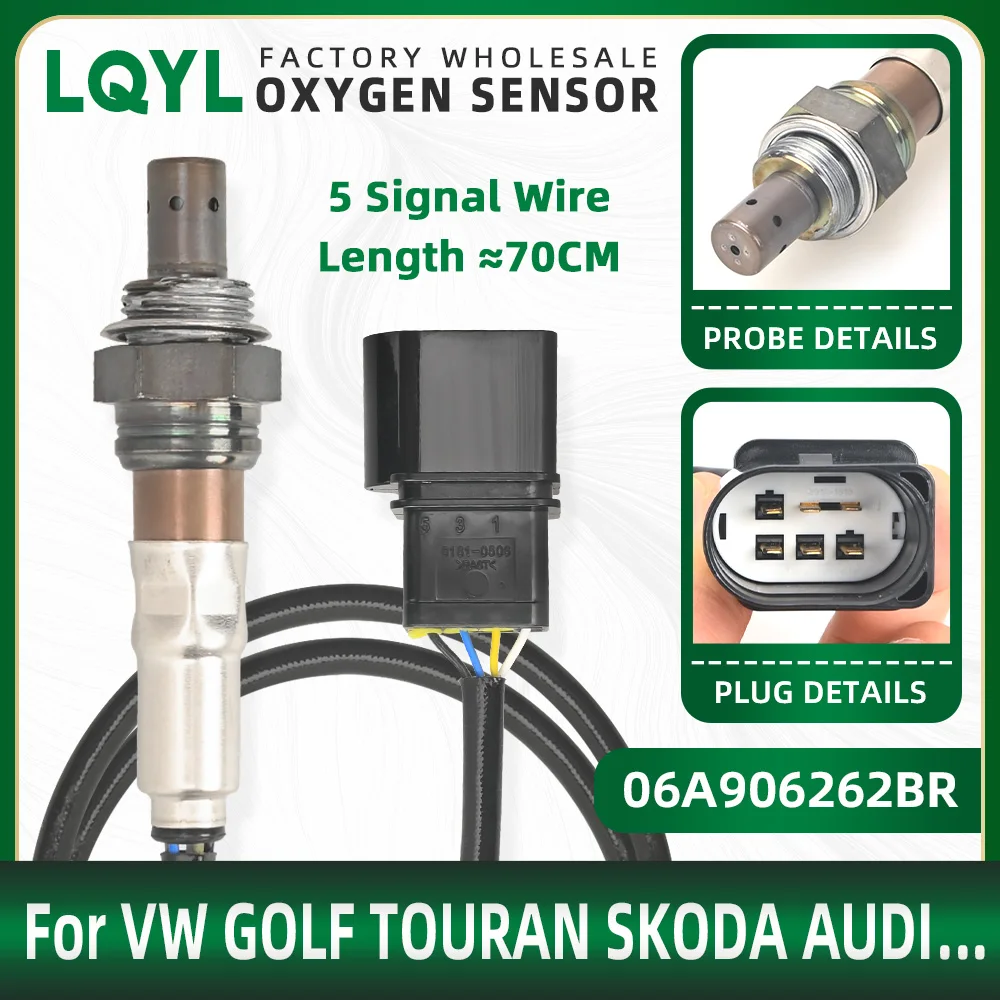 Sensore di ossigeno a banda larga Sensori O2 Sonda lambda per VW Golf Plus Touran 1.6 Audi A3 2003-2011 1.6 06A 906262 CF 5 Fili 06A 906262 BR