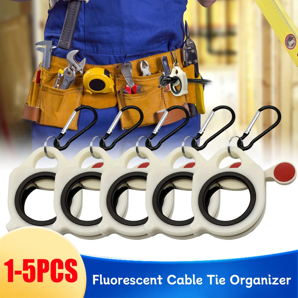 Fluoreszierender Kabelbinder-Organizer, wiederverwendbarer Kabelbinderhalter, tragbarer Kunststoff-Kabelbinder-Aufbewahrungswerkzeug, Organizer für elektrische Kabelbinder Image