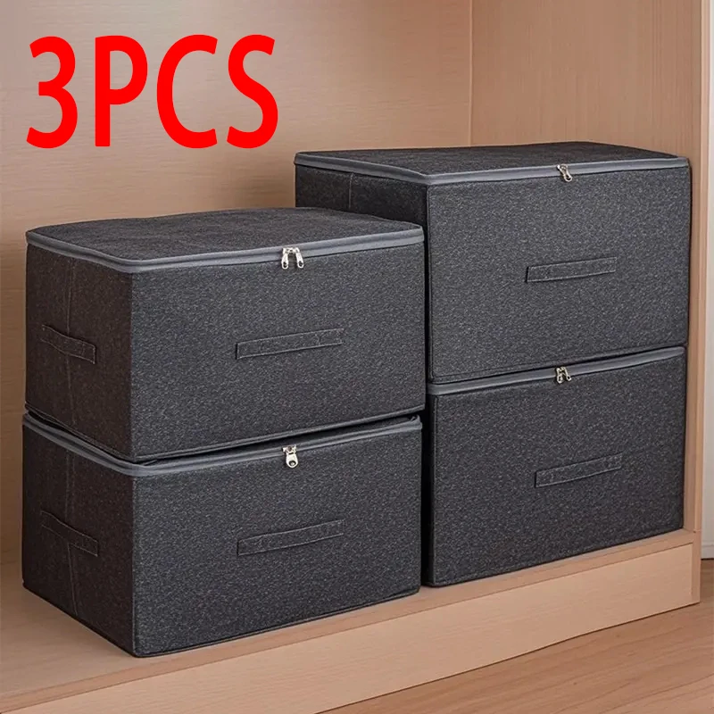 3-teiliger, extrem großer Aufbewahrungsbehälter für Kleidung, faltbar, für Steppdecke, Hosen, Pullover, Organizer, Schlafzimmer, Schrank, Kleiderschrank