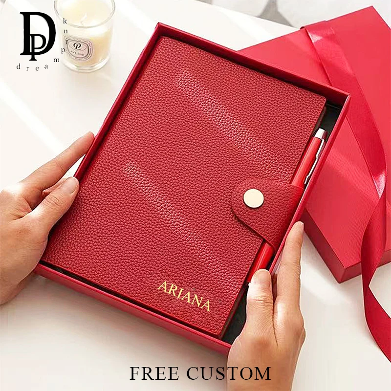 Luxuriöses Design, A5-Notizbuch und Stift mit Geschenkbox, individueller Name, Geschäftstagebuch, Bücher, personalisiertes Weihnachtsgeschenk, Geburtstagsgeschenk Image