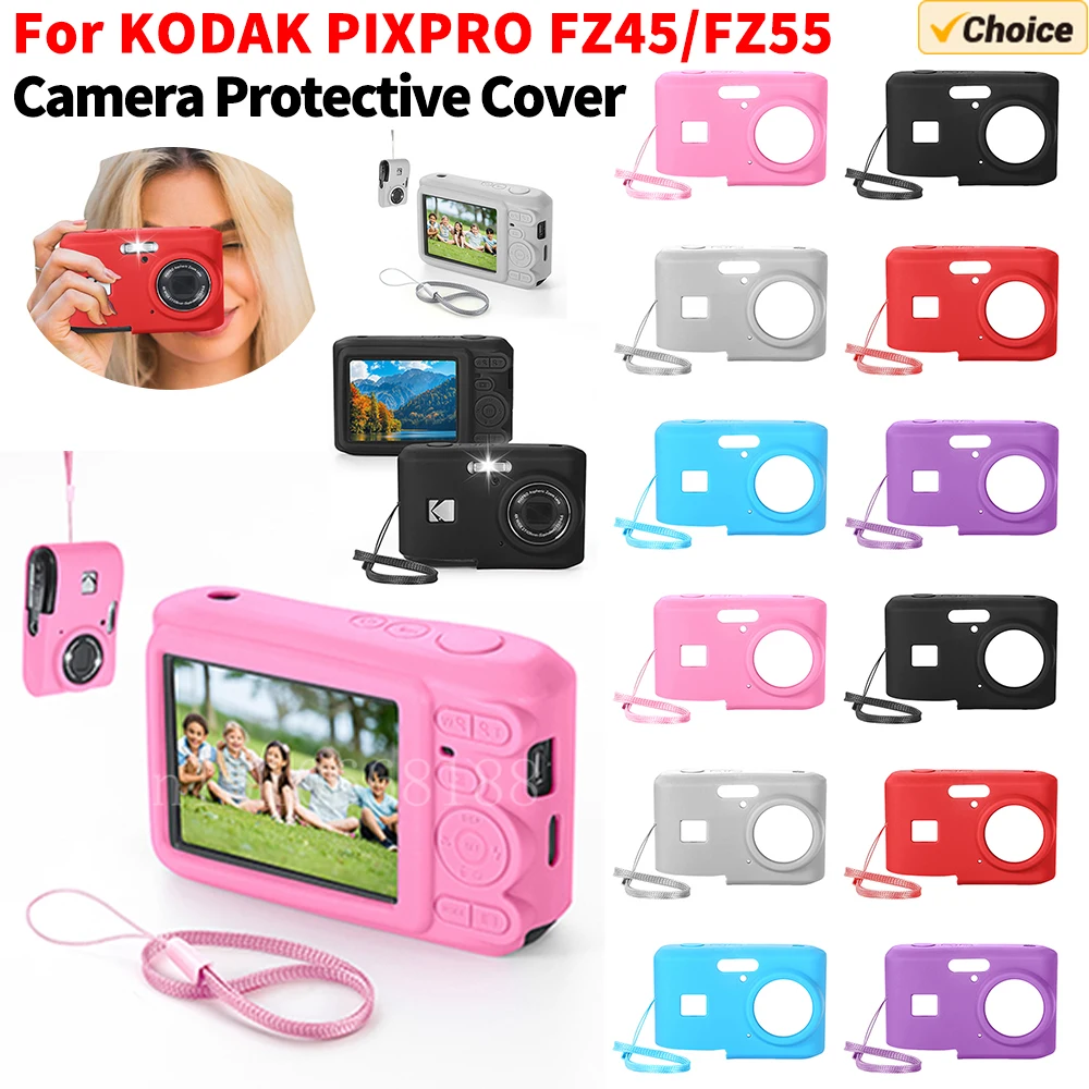 Für KODAK PIXPRO FZ45 Weiche Silikon Schutzhülle mit Lanyard Slim Fit Kamera Tasche Kamera Hülse Kamera Zubehör Image