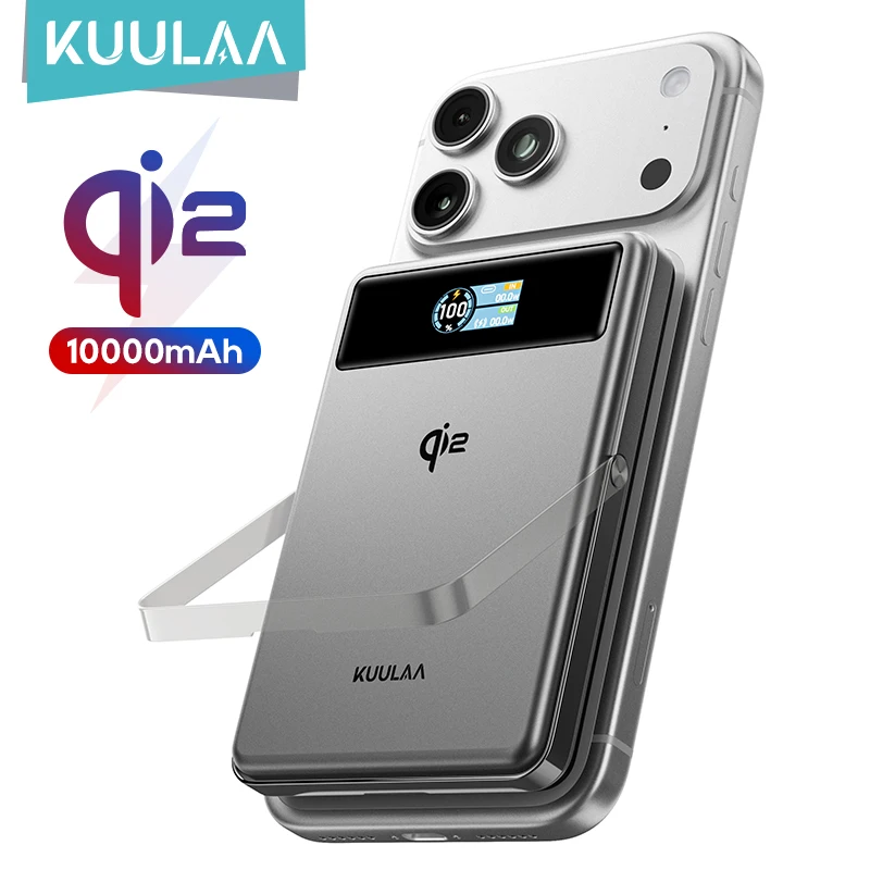 KUULAA Qi2 Magnetische Powerbank 10000 mAh 15 W kabelloses Laden 20 W kabelgebundenes Laden Qi2-zertifiziert für iPhone 17 16 15 14 13 Powerbank Image