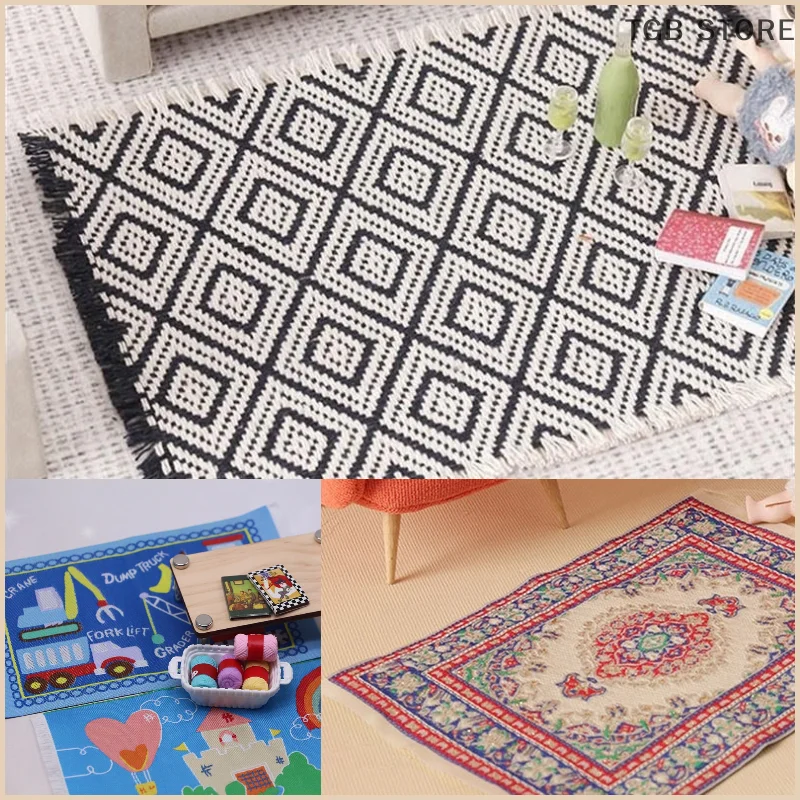 1:12 maison de poupée Miniature modèle jouet tapis couverture meubles maison modèle décor jouet maison de poupée accessoires