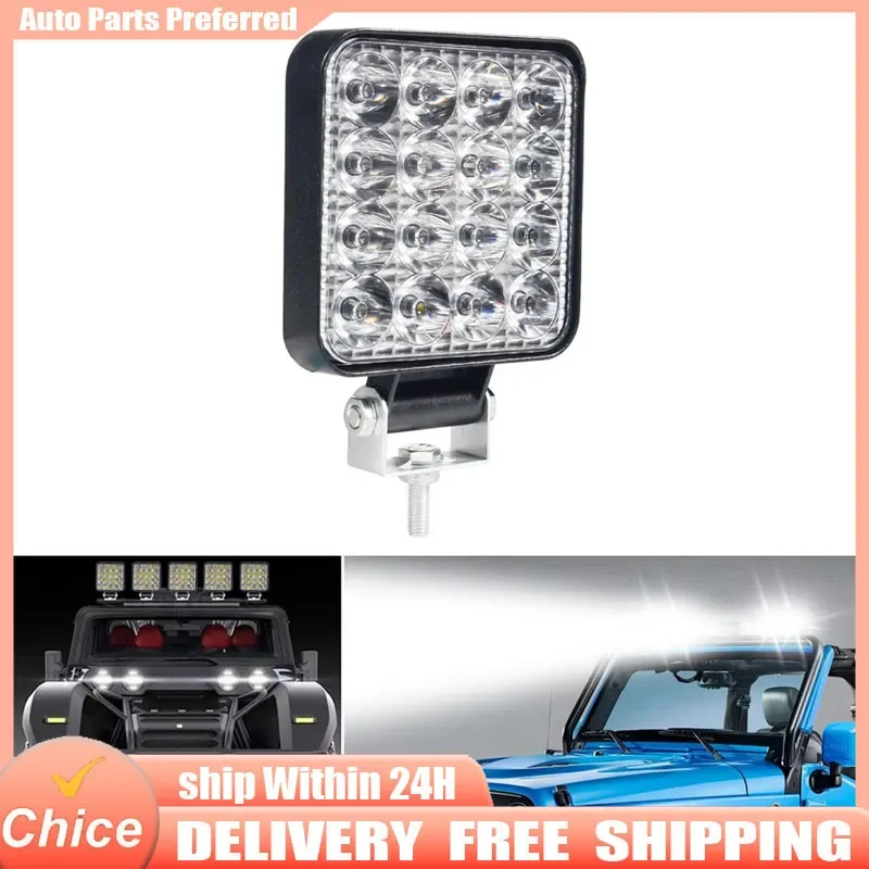 12V Wasserdichte Led Arbeit Licht Bar Platz Scheinwerfer 48W Arbeit Licht Scheinwerfer Für SUV Lkw Off Road Nacht fahren Licht Image