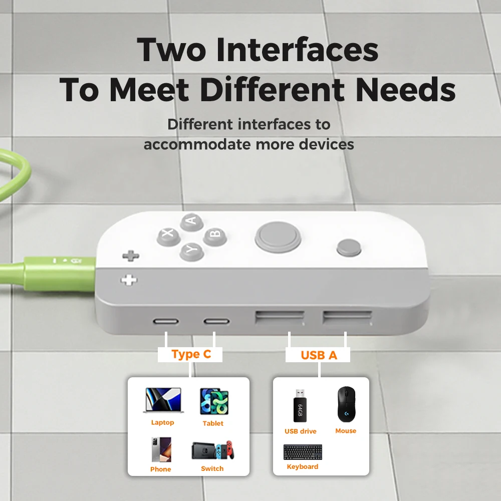 4-in-1 Multi-Port USB Hub Typ C Cartoon Spiel Modellierung HUB Maus Tastatur U Disk Konverter Anschluss für Erweiterung Image