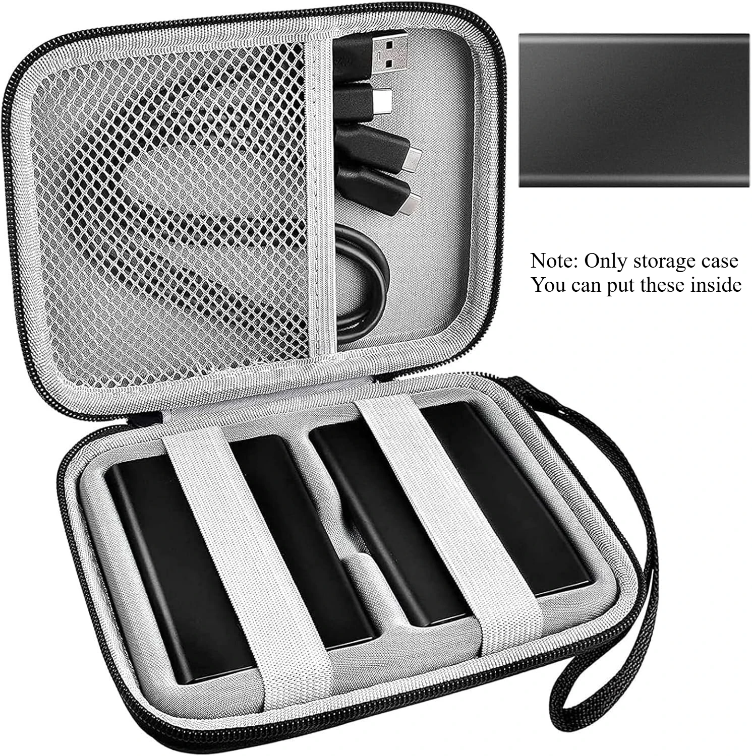 (NUR HÜLLE) Hülle kompatibel mit Samsung T7/ für T7 Touch Portable SSD – 1 TB, 2 TB, 500 GB USB 3.2 Externes Solid-State-Laufwerk. Carr Image