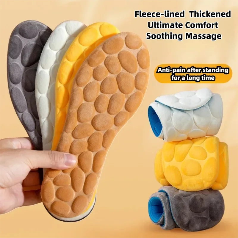 Neue Winter Warme Baumwolle Einlegesohle Für Schuhe Plüsch Schnee Stiefel Thermische Schuh Einsatz Sport Laufende Einlegesohlen Komfortable Weiche Fuß Kissen Image