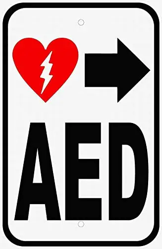 Fsdva AED Automatisiertes externes Defibrillator-Schild, Sicherheitsschild, Blechschild Image