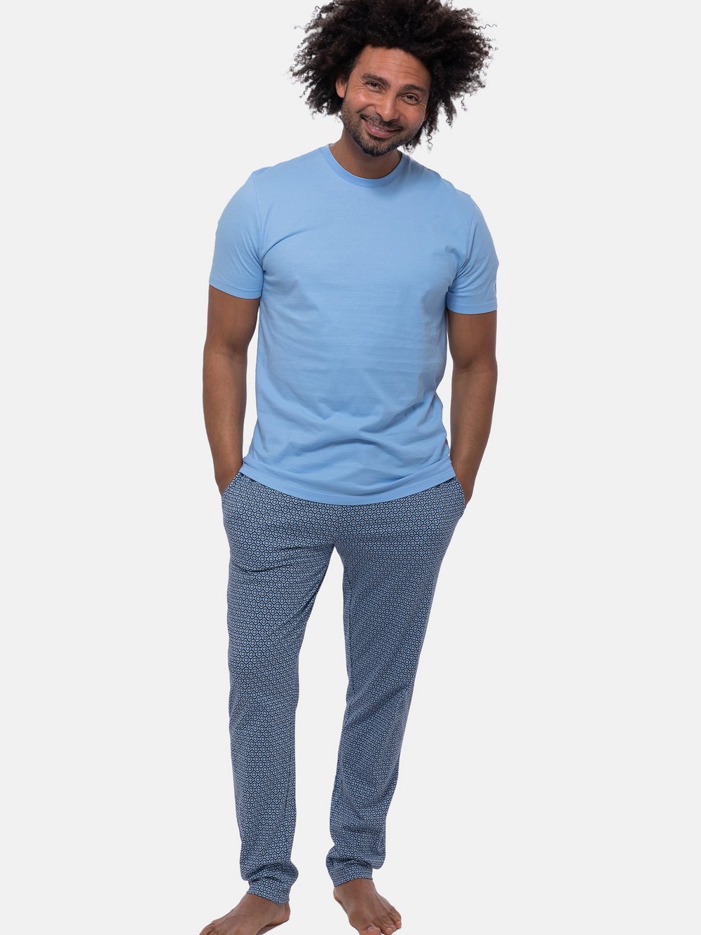 Mey Schlafanzug Herren blau, S Image