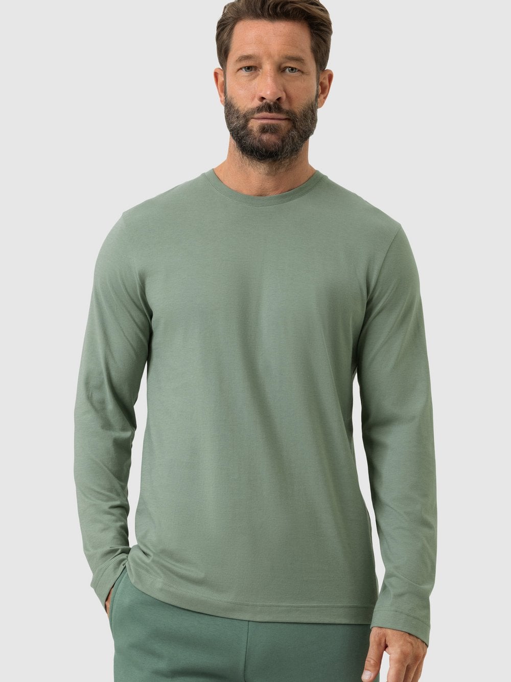 Mey Schlafanzug Oberteil Herren grün, S Image