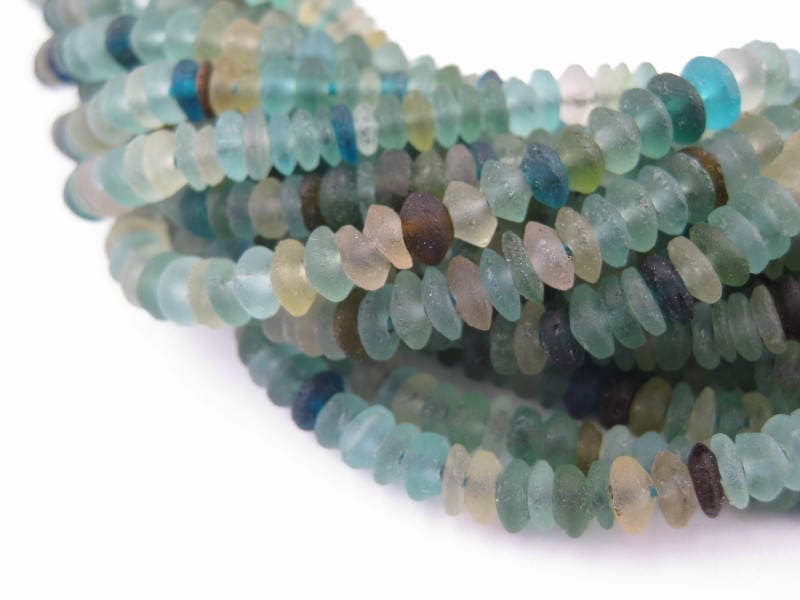 190 Perline Heishi in vetro romano: Perline Heishi in vetro romano Perline in vetro romano Perline in vetro afgano in vero vetro romano (AFG-HSH-BLU-2