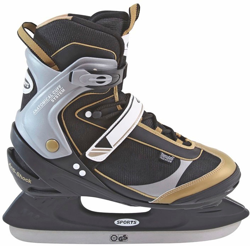 Schlittschuhe REBEL "EXPRESS" Gr. 42, schwarz (schwarz, silber, gold), Inlineskates_Rollschuhe, Damen, 42/43 (bis ), Nylon