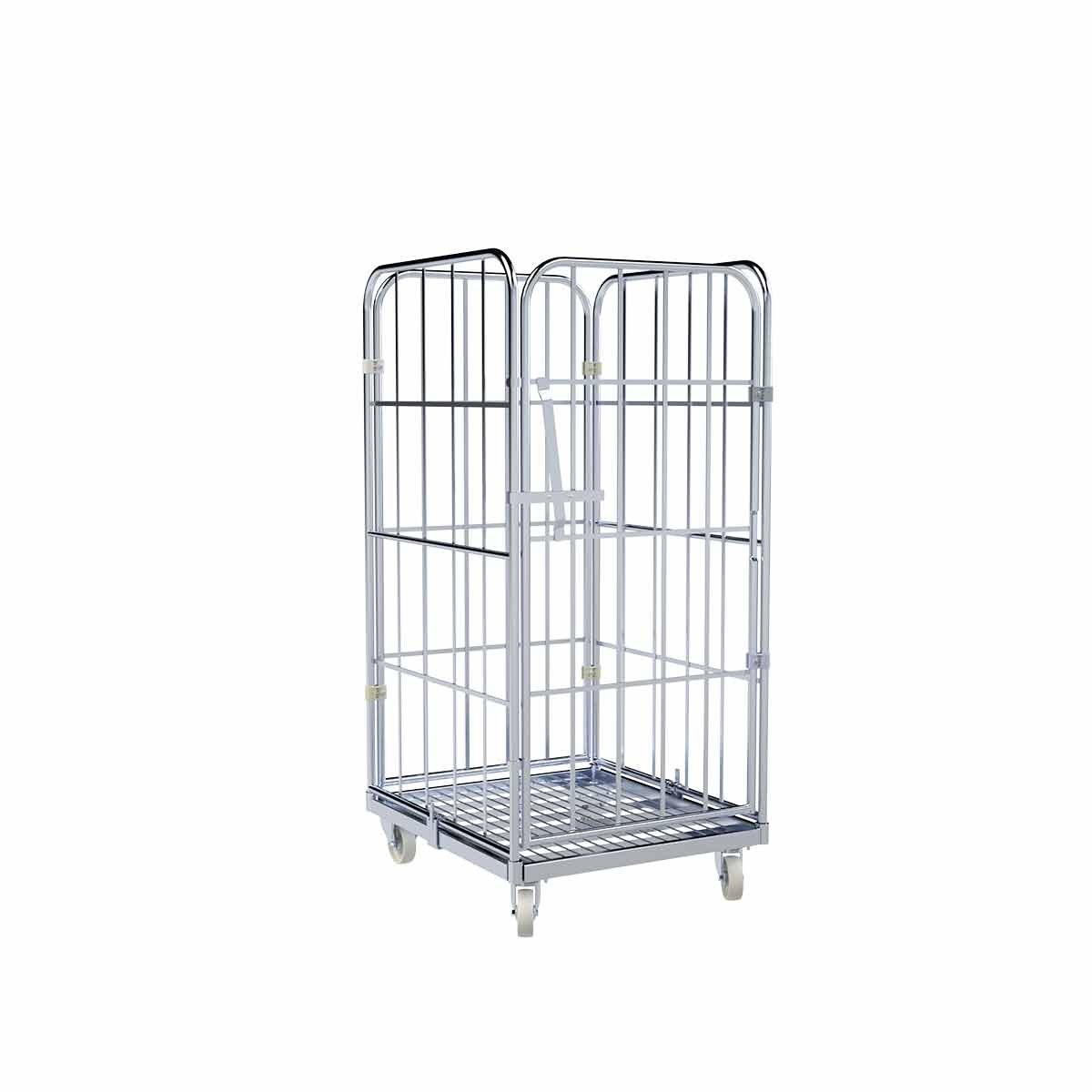 Oswald Transportgeräte Rollbehälter 4-seitig, Nutzhöhe 1.340 mm,, Rollplatte aus Metall, 724 x 815 x 1.530 mm, 500 kg Image