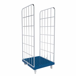 Oswald Transportgeräte Rollbehälter 2-seitig, Rollplatte aus Kunststoff, 724 x 815 x 1.830 mm, 500 kg, Nutzhöhe 1.640 mm, Schwarz Image