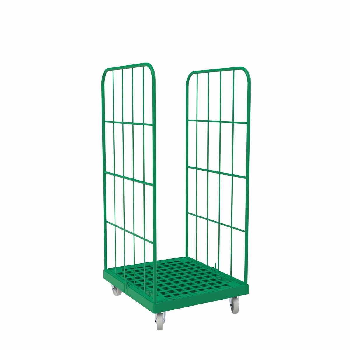 Oswald Transportgeräte Rollbehälter Kunststoff 2-seitig, 724 x 815 x 1.630 mm, 500 kg, Nutzhöhe 1.440 mm, Verkehrsgrün Image