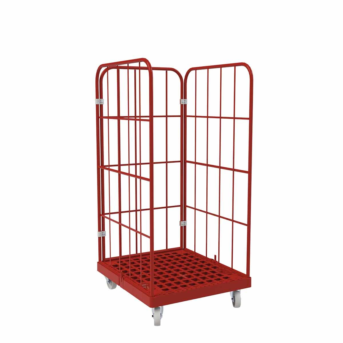 Oswald Transportgeräte Rollbehälter Kunststoff 3-seitig, 724 x 815 x 1.530 mm, 500 kg, Nutzhöhe 1.340 mm, Feuerrot Image