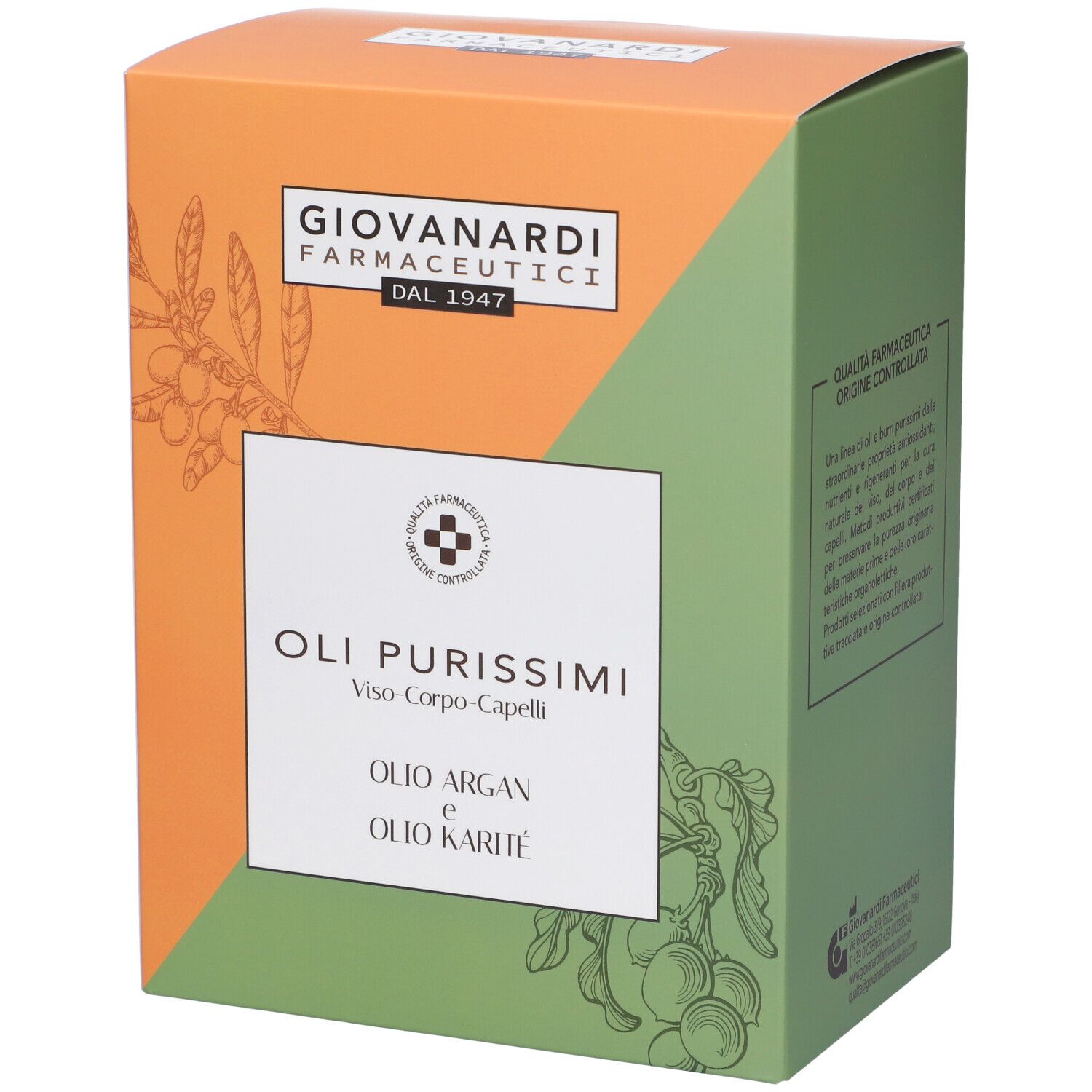 Giovanardi Farmaceutici Set Oli Purissimi Viso-Corpo-Capelli Argan + K