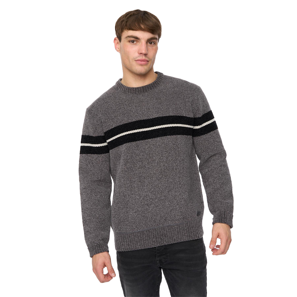 Crosshatch - "Roundall" Pullover für Herren, Jerseyware, Chenille (Grau meliert) Image