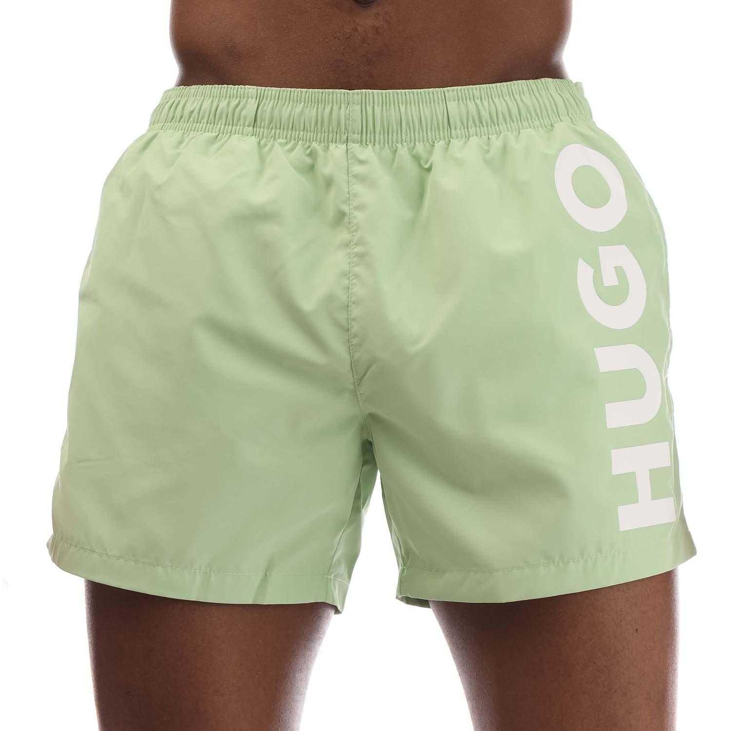 Hugo - "Abas" Badeshorts Logo für Herren (Grün) Image