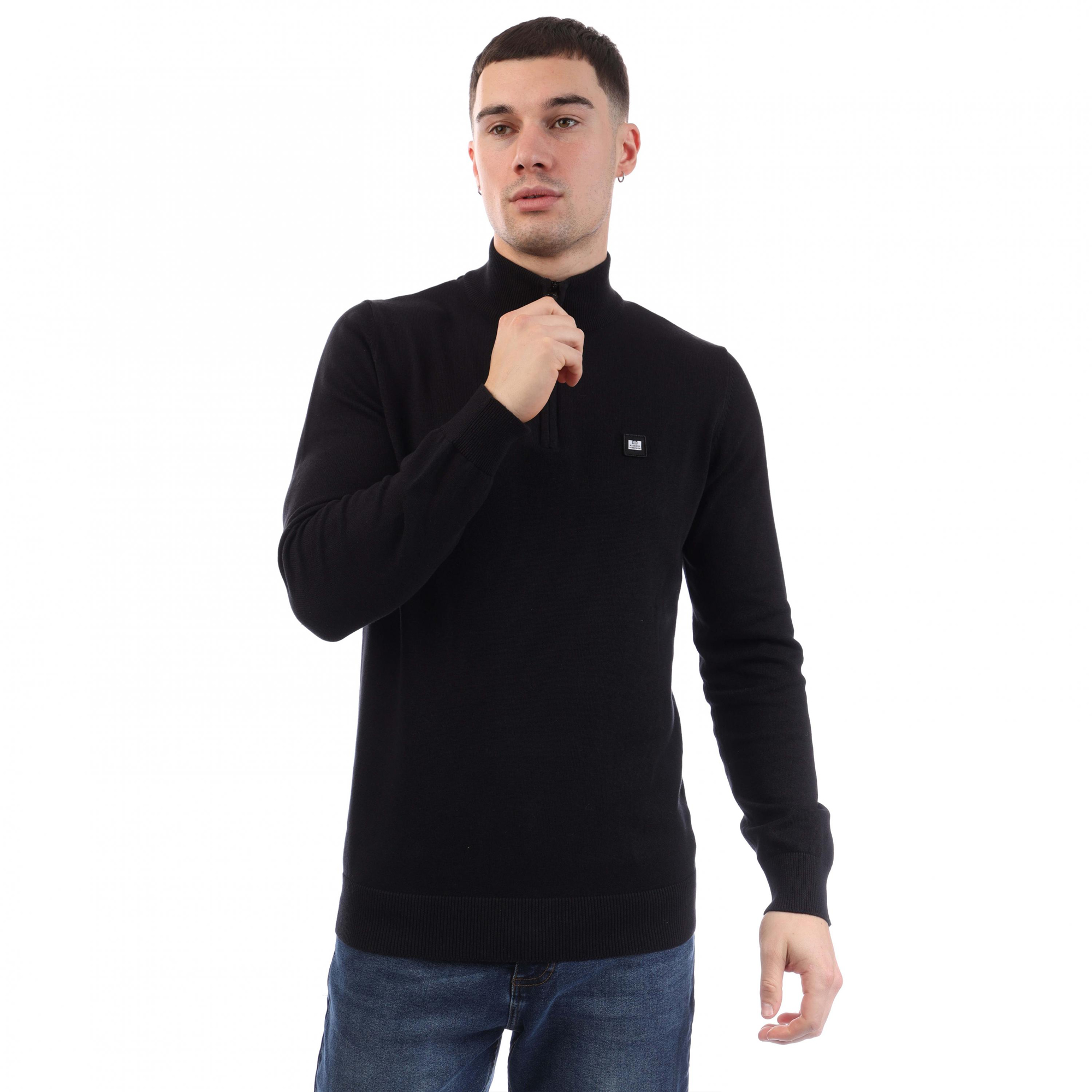 Weekend Offender - "Paraguay" Sweatshirt für Herren, mit kurzem Reißverschluss, Jerseyware (Schwarz) Image