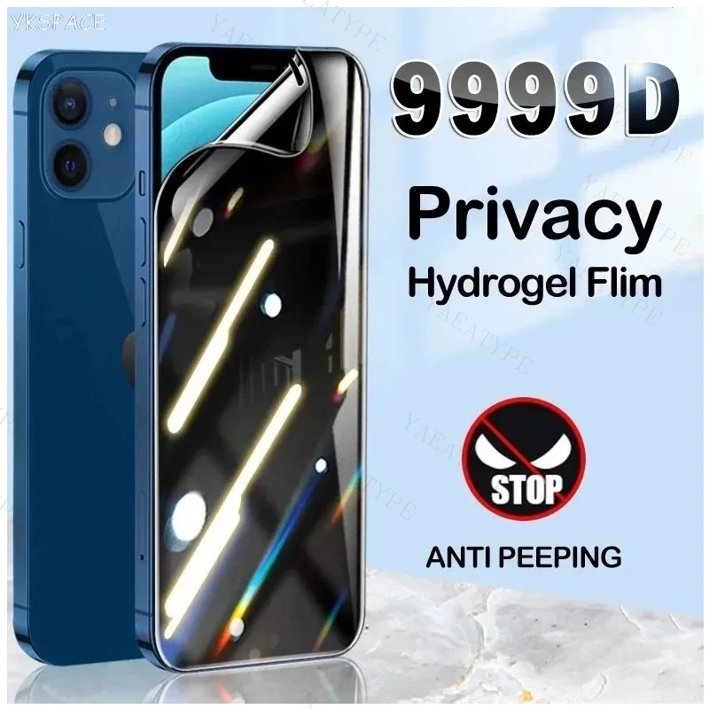 Anti-Spy-Hydrogel-Folie für iPhone 13 12 15 16 Pro Max 6 8 7 Plus, Sichtschutz-Displayschutzfolien für iPhone 11 14 Pro XS MAX X XR SE Image