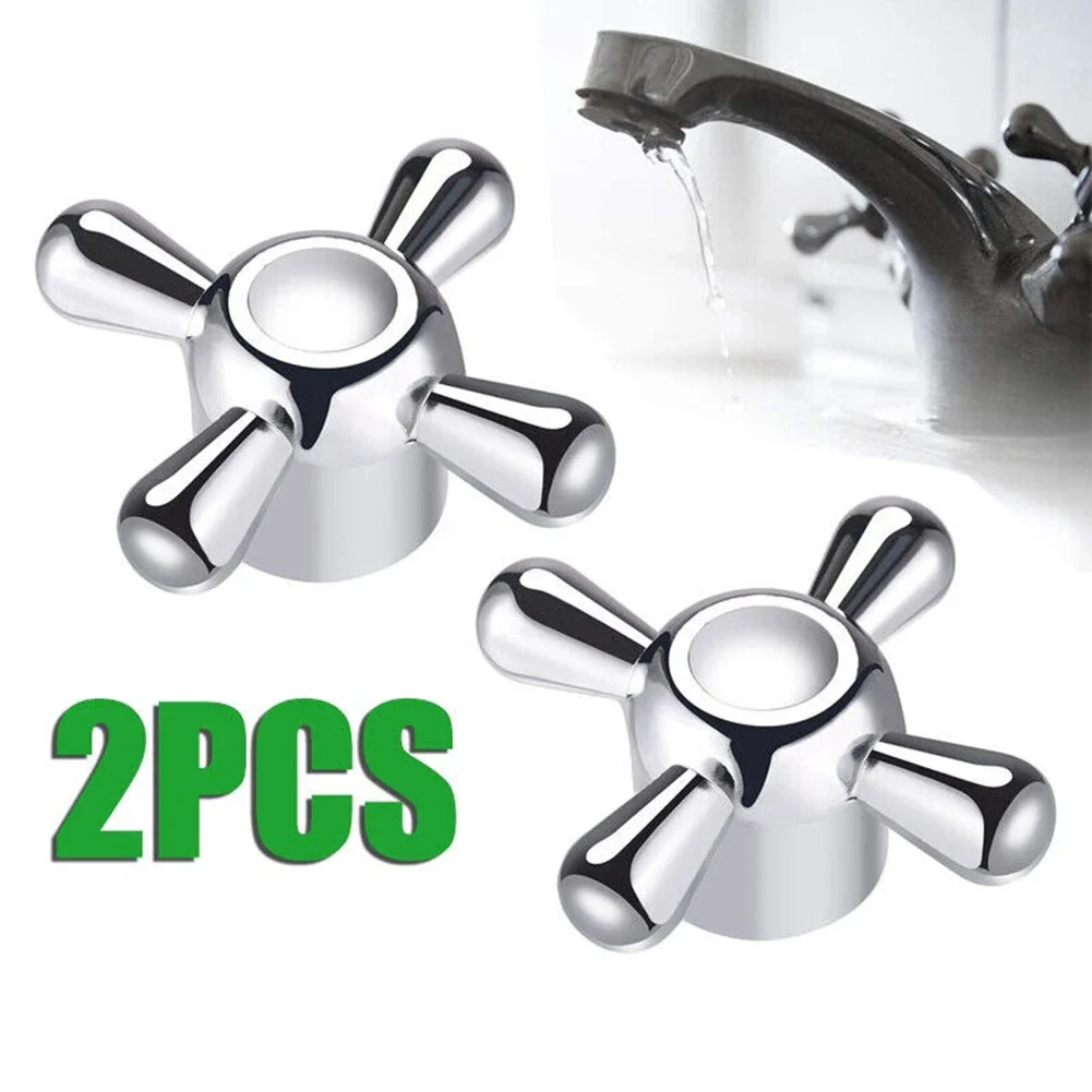 2PCS Faucet Knob Handles Alloy Replacement Tap Kit Basin Single Cold Faucet Handle Handwheel For Kitchen Bathroom Accessory