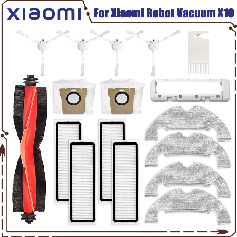 Für xiaomi roboter vakuum x10 roboter staubsauger teile ersatz hauptseiten bürste hepa filter mop tuch staubbeutel zubehör Image
