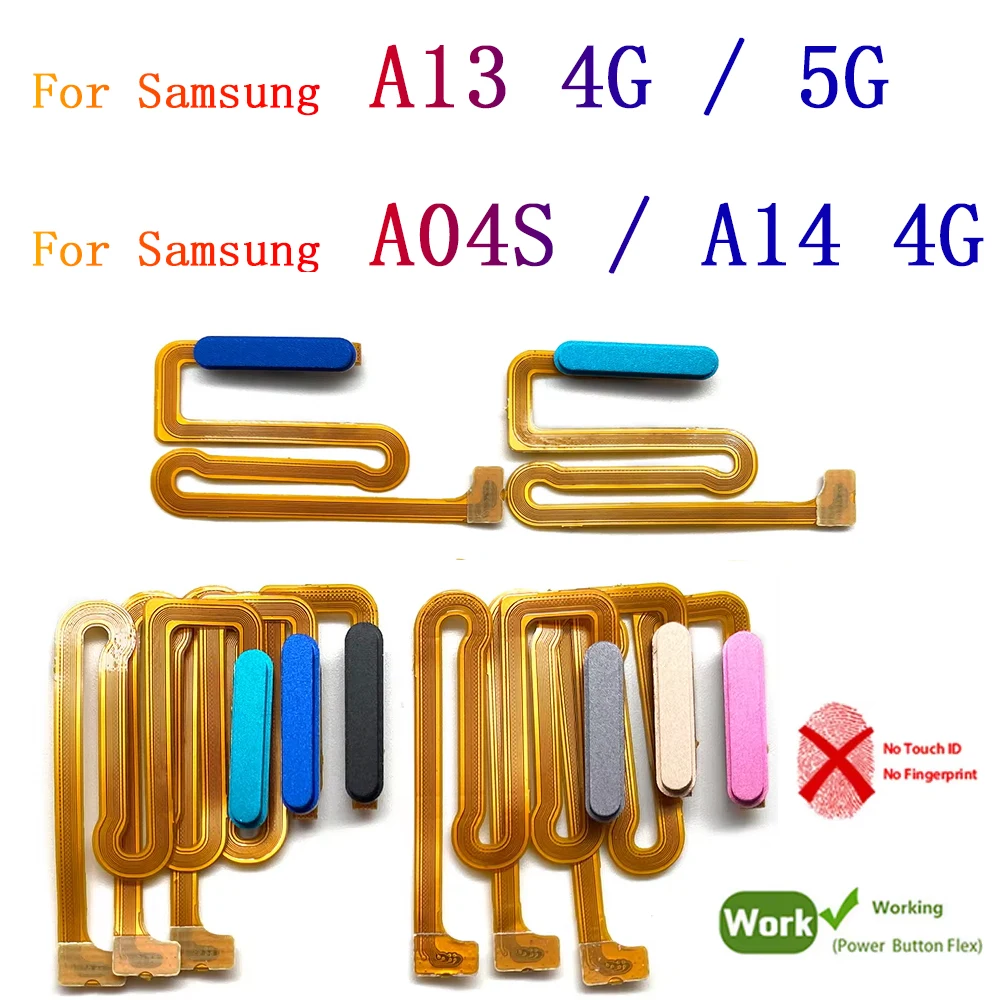 Nouveau pour Samsung A04S A13 5G A14 4G bouton d'accueil d'empreintes digitales capteur d'identification tactile câble flexible pièces de rechange