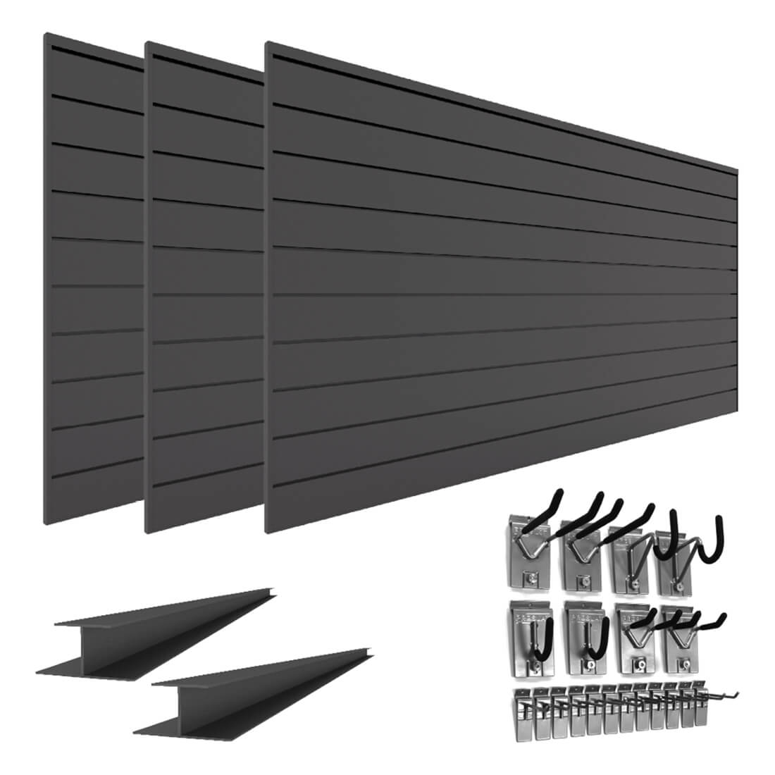 Proslat PVC Standard Slatwall Bundle - Charcoal