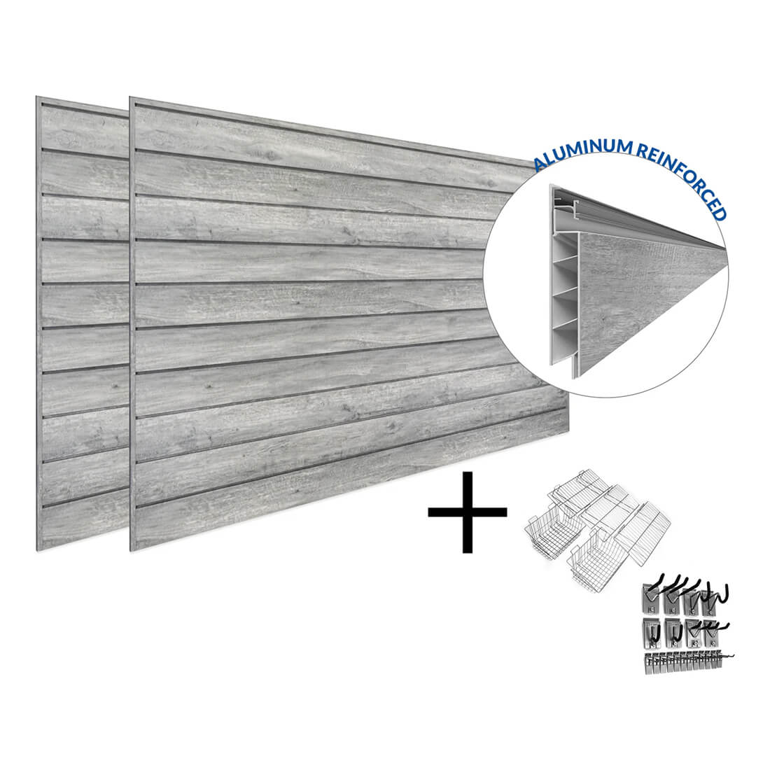 Proslat PROCORE+ Slatwall Ultimate Bundle (Gray Wood)