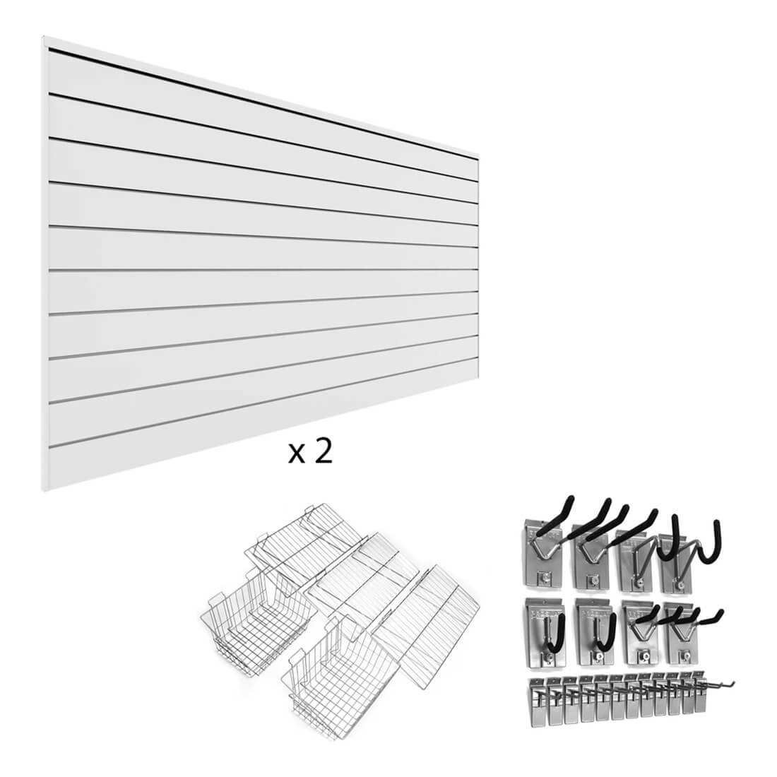 Proslat Ultimate Slatwall Wall Storage Bundle (White)