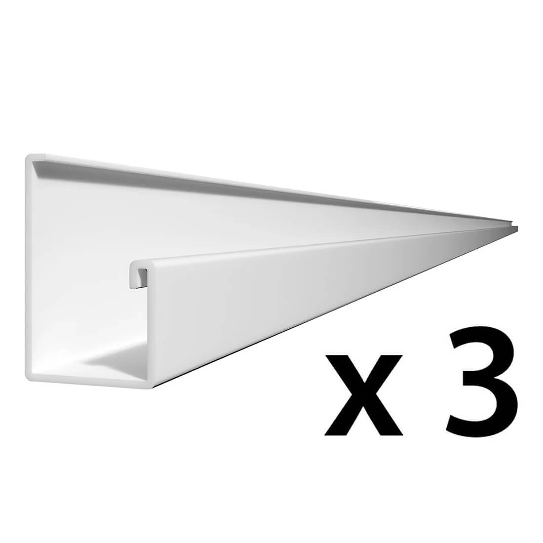 Proslat PROCORE+ PVC 8 ft. Slatwall Starter Trim (3-Pack)