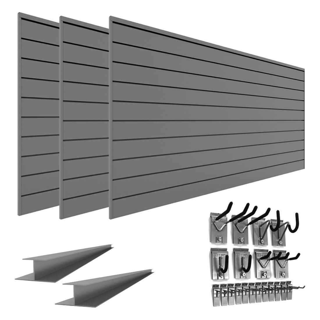 Proslat PVC Standard Slatwall Bundle - Light Gray