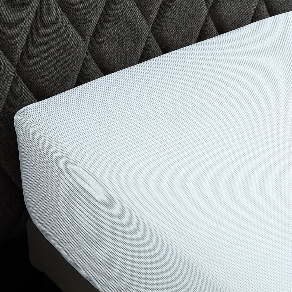 Drap housse percale bleu clair 90x200 cm